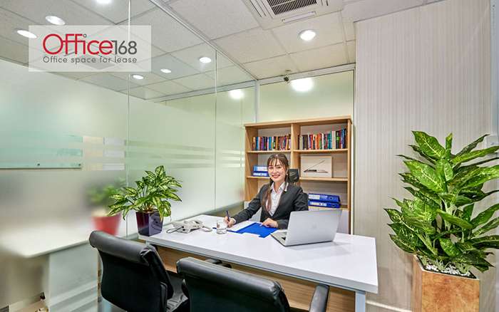 Không gian tại đơn vị cho thuê văn phòng trọn gói Office168
